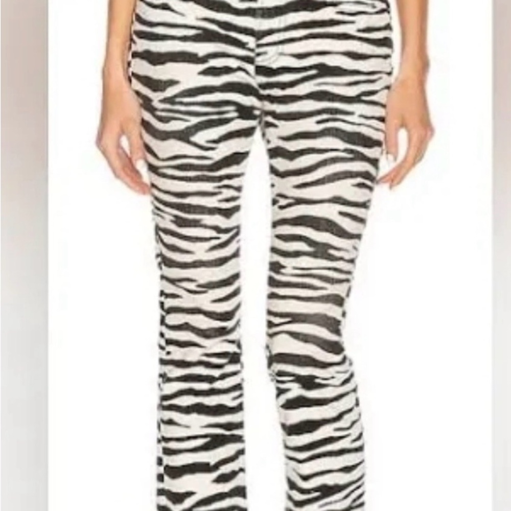 R13 Zebra Striped Kick Flare Jean